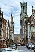 Brugge vista del Beffroi dalla Valmingstraat 